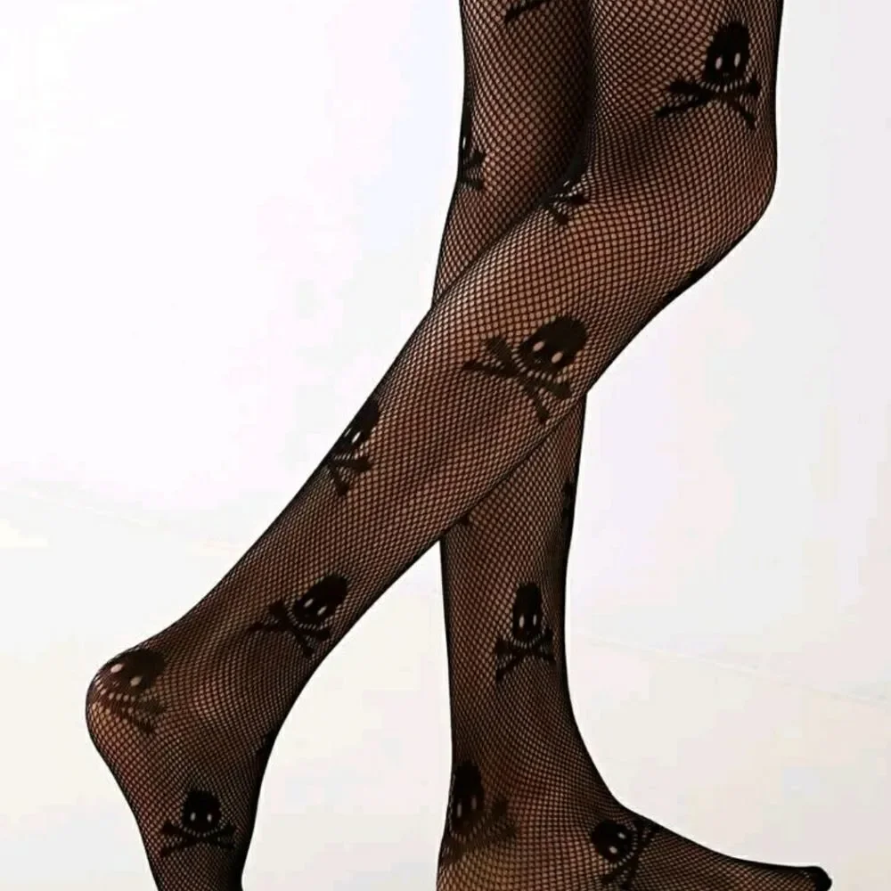 Skull Graphic Mesh Tight